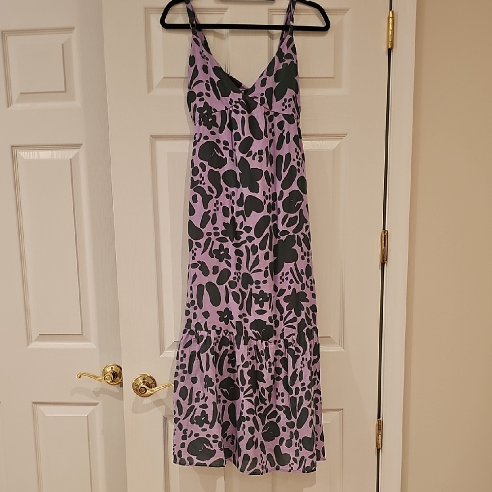 Gibsonlook Purple and Green Spaghetti Strap Sundress, Size X-small
